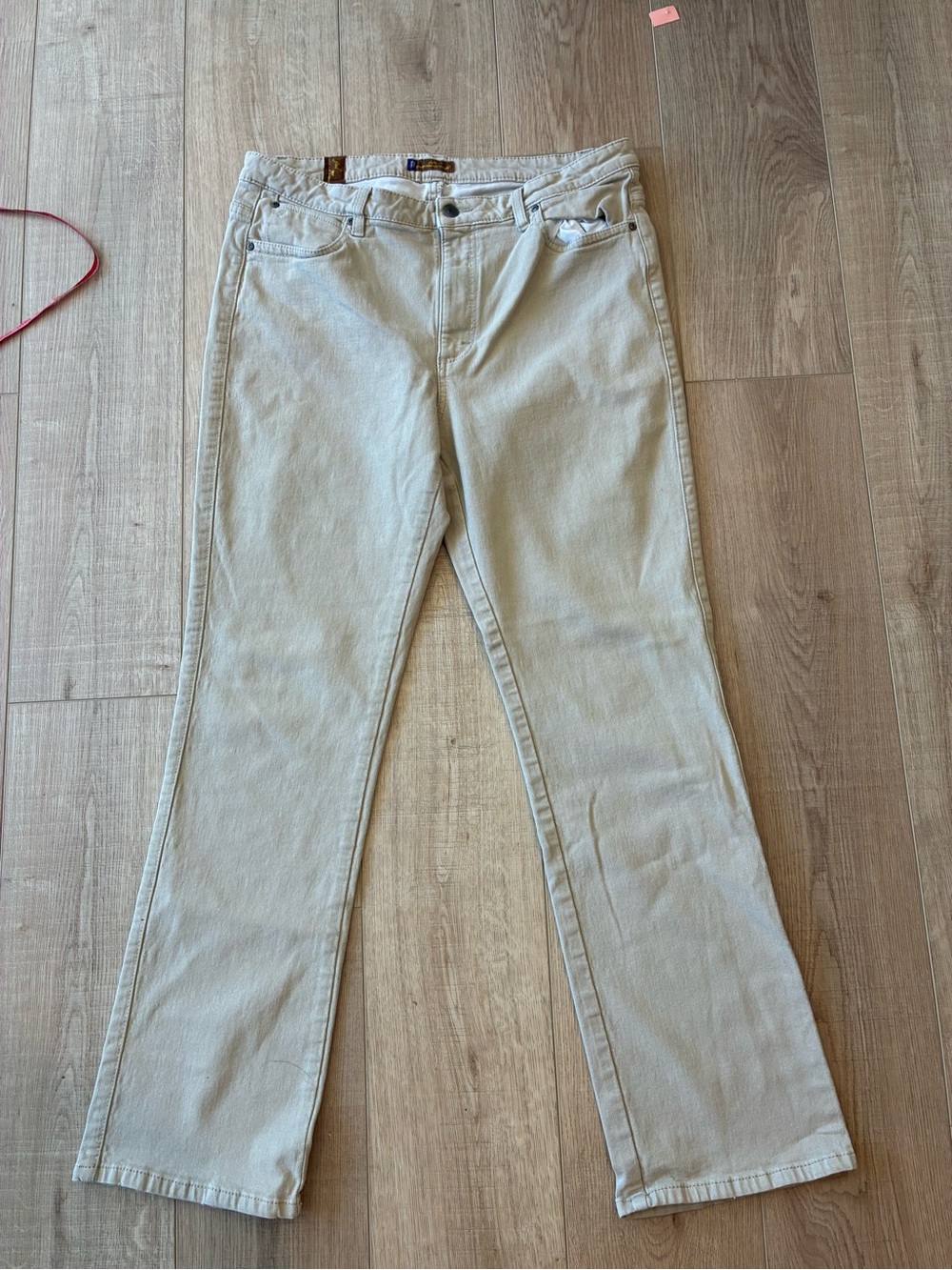 Aura by Wrangler light tan boot cut Jeans stretchy cotton long rise size 16 L